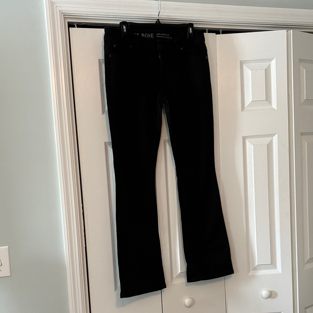 Knox Rose Black Mid Rise Boot Cut Jeans